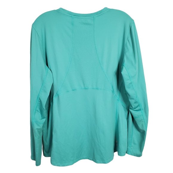 LL Bean Womens Size XL Shirt Activewear Stretch Mesh Breathable Vented Aqua - Picture 3 of 8